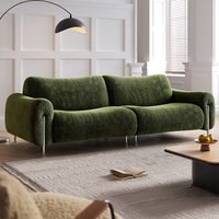 Canapé modulaire en velours vert de luxe italien en forme de L, canapé-lit gain de place, ensemble de meubles de salon moderne pour villa