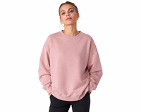 Pull molletonné surdimensionné personnalisé pour femme, col montant, en coton épais, écologique, coupe-vent, avec patch brodé, doux, pour l'hiver et l'automne