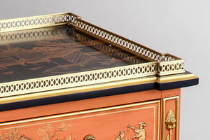 Tavolino antico della consolle della mobilia curva oro e legno giallo del corridoio con il gabinetto d'angolo domestico della mobilia di arte <span class=keywords><strong>orientale</strong></span> - Product Image 6