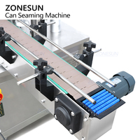 ZONESUN, máquina de sellado de latas de aluminio para jugo de fruta redonda completamente automática, máquina selladora de tapa de hojalata