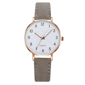 Luminous quartz <b>watch</b>, minimalist design, frosted leather, digital casual wristwatch - Product Image 1