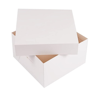 Whole Sale Hot Sale New Type Tall Cake Box Separate Lid Ivory Paper Cake Packing Box