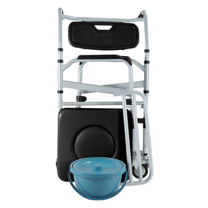 Commode Chair <b>With</b> <b>Wheels</b> Aluminum Alloy Portable Toilet For Elderly Shower Chair - Product Image 2