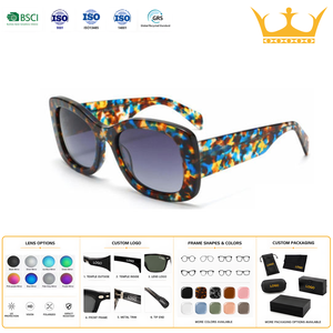 Perfect <span class=keywords><strong>Quest</strong></span> MA1354 Anpassbares Logo Vintage Klassische Designer-Mode UV400-Schutz Acetat Vollrand Eckige Sonnenbrille - Product Image 1