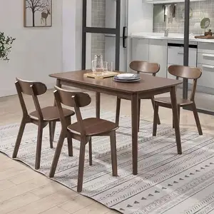 लकड़ी खाने की मेज ओक ठोस लंबी और नई डिजाइन फर्नीचर आधुनिक रेस्तरां डाइनिंग सेट लकड़ी खाने की मेज