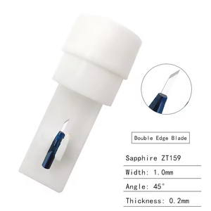 Oftálmico Manual Double Edge 1.0mm Keratome Faca com Straight Titanium Handle e Sapphire Blade - Product Image 6