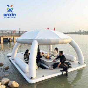 2024 plate-forme flottante gonflable chaude avec tente quai personnalisé bail Commercial eau flottant île de loisirs pour mer lac rivière - Product Image 2