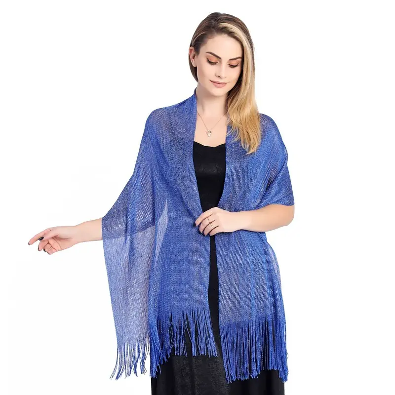 Hot sales women party dress shawl wrap sequin beaded evening cape bridal shawl tassel Scarf