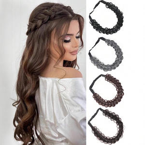 Serre-tête tressé avec perruque intégrée pour mariage, accessoire capillaire en fibre haute température, postiche élégant pour femme 23023341B1B1001A102 - Product Image 1
