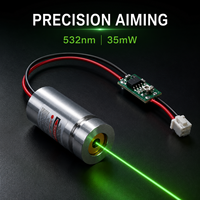 Module laser vert ZhonNa 532nm 35mW 3-5V, lampe de positionnement à spot en cuivre, diode laser, accessoires et composants d'émission de lumière de visée