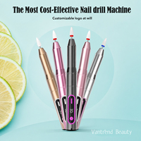 Vantrend Beauty 30000RPM Nagelboormachine USB Oplaadbaar Aluminium Pen-vormige Nagelvijlset voor Acryl/Gel Nagels en Nagelriemen