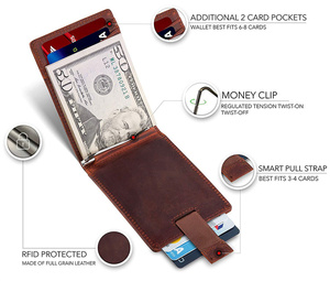 Yamo Thương Hiệu Mens Slim Ví phía trước túi tối giản <span class=keywords><strong>Mini</strong></span> Bifold Ví tiền <span class=keywords><strong>Clip</strong></span> với <span class=keywords><strong>ID</strong></span> cửa sổ - Product Image 4