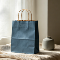 Milieuvriendelijke Morandi-kleurige kraftpapieren draagtas, bulk, op maat gemaakte logo, groothandel, tote bag
