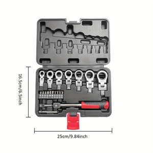 20pcs Household Steel <strong>Ratchet</strong> Wrench Screwdriver <strong>Set</strong> Interchangeable Head Shaking Ring Wrench Socket <strong>Spanner</strong> Pack in Hard Case - Product Image 1