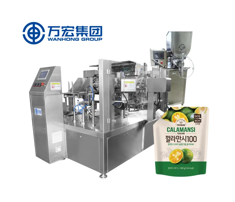 Automatic juice pouch filling and sealing machine juice standup pouch packing machine liquid bag filling packing machine