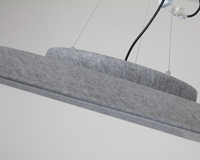 Lampe suspendue carrée en tissu acoustique LED blanc chaud Installation facile Garantie de 3 ans Éclairage absorbant le son pour la maison et le bureau