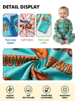Boîte mystère de pyjamas zippés en bambou pour bébé, motifs animaux aléatoires, manches longues, vente en gros, livraison directe, usine OEM