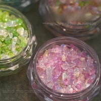 Accessoires pour ongles en pierre scintillante de cristal de glace fantaisie, couleurs mélangées, minerai naturel concassé, breloques pour ongles DIY
