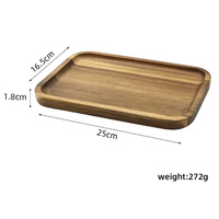 Plateau de service rectangulaire moderne en bambou avec poignées, plateau de table basse ottoman écologique pour aliments, boissons et cuisine