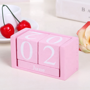 Calendriers de bureau à domicile Calendriers décoratifs faits à la main <span class=keywords><strong>Calendrier</strong></span> perpétuel <span class=keywords><strong>en</strong></span> <span class=keywords><strong>bois</strong></span> personnalisé - Product Image 4