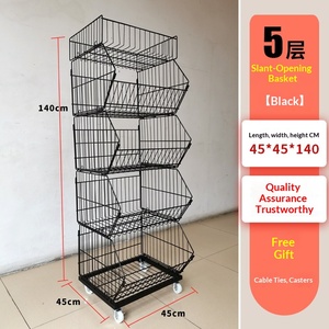 Estanterías de supermercado, estanterías de tiendas de conveniencia, estanterías de aperitivos, estanterías de rejilla multicapa, cestas inclinadas, estanterías de exhibición móviles, puestos, estanterías de almacenamiento - Product Image 1