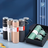 Novedades 2026, Termo Promocional de Navidad de 500 ml, Botella de Agua de Acero Inoxidable, 2 Tazas, Frío/Calor, Juego de Regalo Personalizado