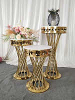 2025 Vente Chaude Support de Boule de Fleurs Centre de Table de Mariage en Métal Doré Inoxydable avec Meilleur Prix