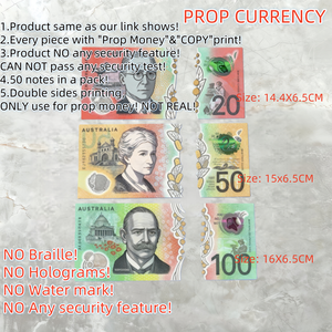 超薄型 高品質 オーストラリア 50ドル ポリマー紙幣 最新 50 オーストラリアドル 紙幣 ノベルティスタイル クリアウィンドウ マット イースター - Product Image 6