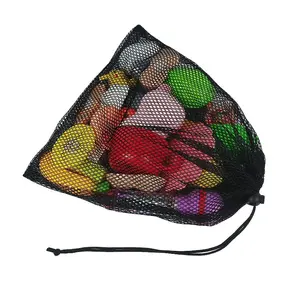 Promotional new product customized small bag PU mesh Lego storage drawstring packaging bag pocket