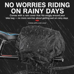 Sacoche de vélo multifonctionnelle imperméable grande capacité extensible avec housse de pluie et bandes réfléchissantes pour VTT - Product Image 5