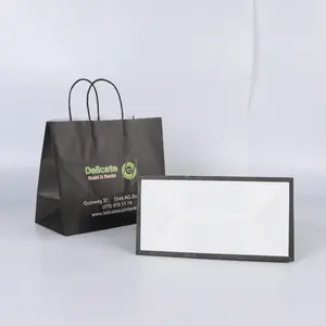 Custom Luxury Craft Gift Brown White Packaging Bolsa De Papel Eco Friendly Black Shopping Kraft Paper Bags With Your Own Logo