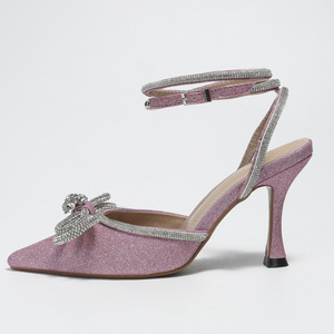 Sandales de style nœud pour femme, mules à bout pointu et talons pour femmes - Product Image 5