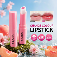 Baume à lèvres SADOER Peach Sandwich changeant de couleur 2,5g, rouge à lèvres hydratant réactif à la température, OEM Marque Privée Faible MOQ