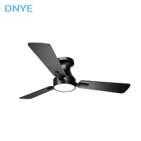 Nouveau produit d'usine : Ventilateur intelligent 52 pouces à 3 pales en contreplaqué, ventilateur de plafond moderne noir avec éclairage DC