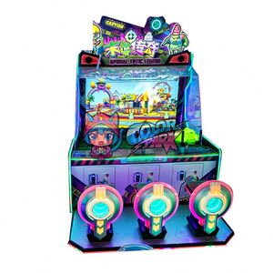 Machine de jeu d'arcade colorée pour enfants, 3 joueurs, tir à l'eau, fonctionnant à pièces, pour parcs d'attractions - Product Image 4
