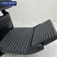 Chaise de barbier classique professionnelle noire inclinable avec base à pompe hydraulique pour hommes