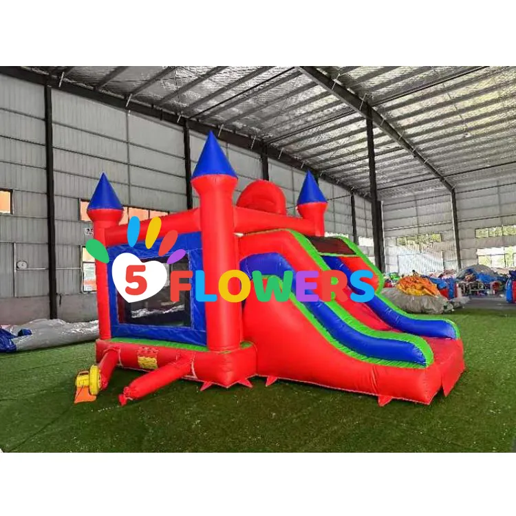 High quality PVC colorful carnival inflatable combo bouncer for children moonwalk character bouncy castle with slide for fun