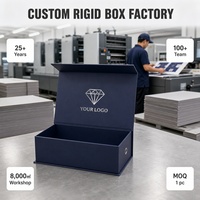Boîte à chaussures rigide personnalisée pour chaussures de danse, fermeture magnétique de luxe, pliable, bleu nuit, emballage en gros, usine