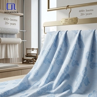Tissu popeline rayé horizontal OEKO-TEX 100 respirant 35% polyester 35% coton 30% lyocell pour vêtements féminins, chemises, robes