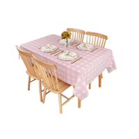 Lot de 3 nappes à carreaux gingham rose et blanc 54x108 pouces, imperméables, jetables, en plastique, pour fête d'anniversaire