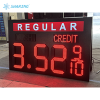 Pantalla LED Digital para Mostrar Precios de Gasolina, para Uso en Exteriores, 7 Segmentos, Color Rojo, 88.88, Letrero Publicitario para Gasolinera, 1 Año de Garantía, IP54
