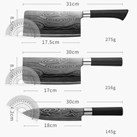 Ensemble de couteaux de cuisine à manche noir de haute qualité Ensemble de couteaux de chef en acier inoxydable