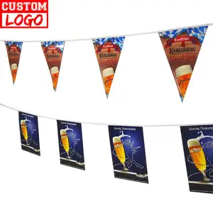 ธงตกแต่ง 10 เมตรโพลีเอสเตอร์สีแดงสีขาวและสีน้ําเงิน Bunting สําหรับกิจกรรม