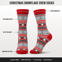Chaussettes de Noël personnalisées avec logo, motif renne, douces, chaudes et confortables, chaussettes mi-hautes, cadeau de Noël, vente en gros en stock, chaussettes pour hommes