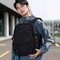 Sac à dos multi-poches décontracté à motif géométrique avec fermeture à glissière Voyage collège ou école en matériau de doublure en polyester