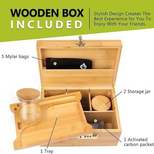 Wooden Storage <b>Box</b> With Combination <b>Lock</b> Rectangular Layered Design For Home Outdoor Use Decorative Gift <b>Box</b> - Product Image 4