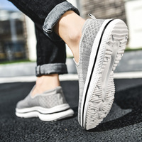 Chaussures décontractées pour hommes, grande taille, en toile et maille respirante, légères, antidérapantes, à enfiler, avec logo personnalisé OEM ODM, Zpatillas