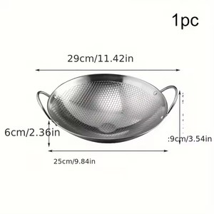 Sartén de panal de acero inoxidable antiadherente con mango, resistente a los arañazos, para cocinar, pasta, bistec, gachas, ramen, 29cm/11 pulgadas, 1 unidad - Product Image 5
