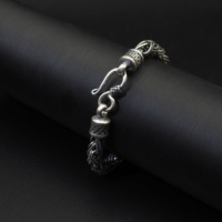 Pur 925 Argent Bali Naga Bracelet Chaîne De Blé Armure Lien Queue De Renard Chaîne Bracelet Unsex