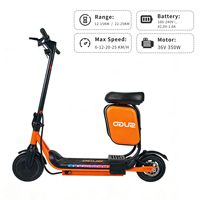 Trottinette électrique pliable avec cadre en acier, design étanche, contrôle par application, lumières LED colorées, moteur 350W, construction portable